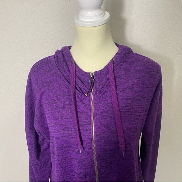 Athleta Heathered Purple Full Zip Hoodie W/ Thumbholes Women's Size Small - Picture 15 of 16